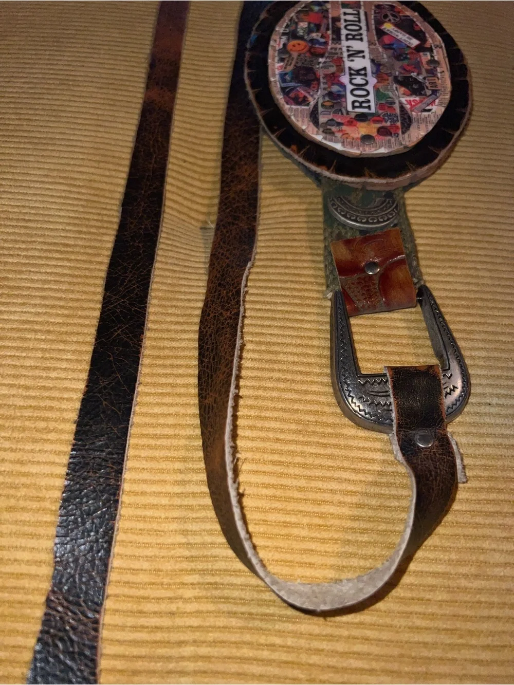 Leather accent belt